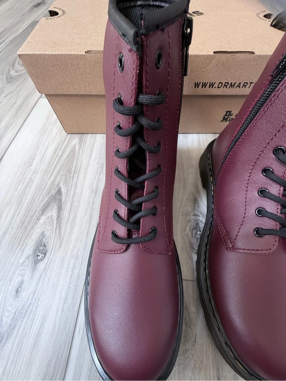 Dr. Martens 1460 Y Cherry Red Boots Women’s 7 Youth 6 NIB
